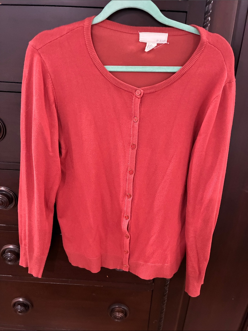 Classic Women's Rust Button-Front Cardigan